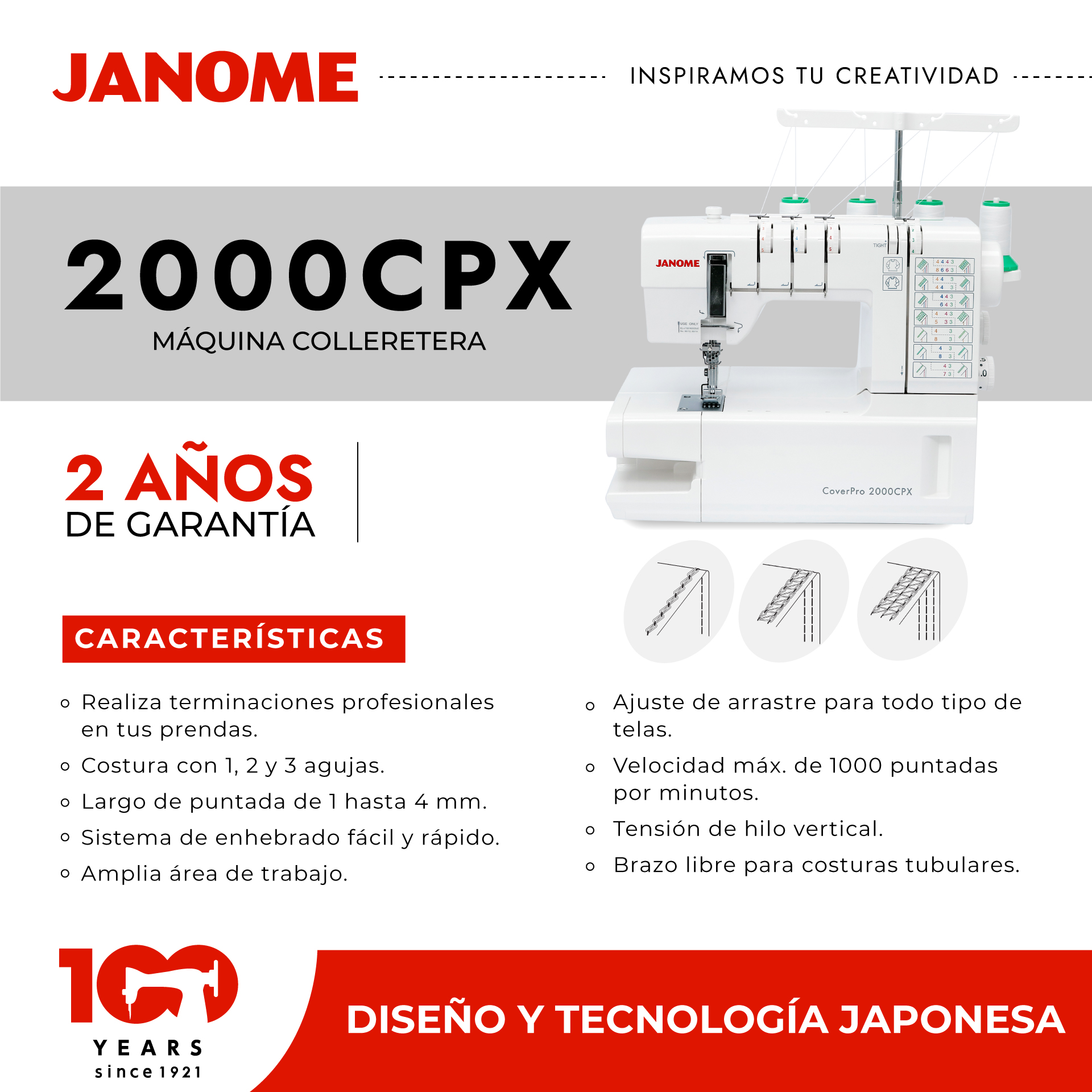 Colleretera Janome 2000CPX - Imagen 6